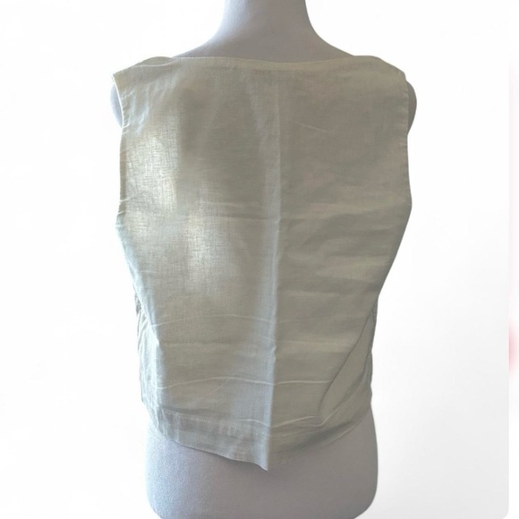 Linen Square Neck Crop Tank - Picture 6 of 9